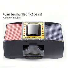 1pc Plastic Card Shuffler, Shuffles 1-2 Decks Of Black Playing Cards