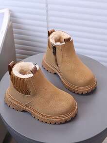 1 Pair Girls' Winter New Soft Bottom Fashion Versatile Outdoor Anti-Slip Warm Boots - Yellow - View 3