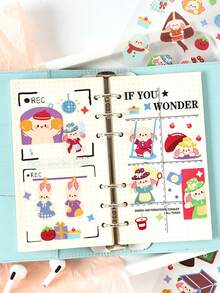 4 adesivos para scrapbooking de desenhos animados de animais de estimação fofos, série caprichosa, adequados para presentes, escritório, casa, marcação, etiquetas, salas de aula, brinquedos, diários de alunos, adesivos criativos de decoração vintage faça você mesmo