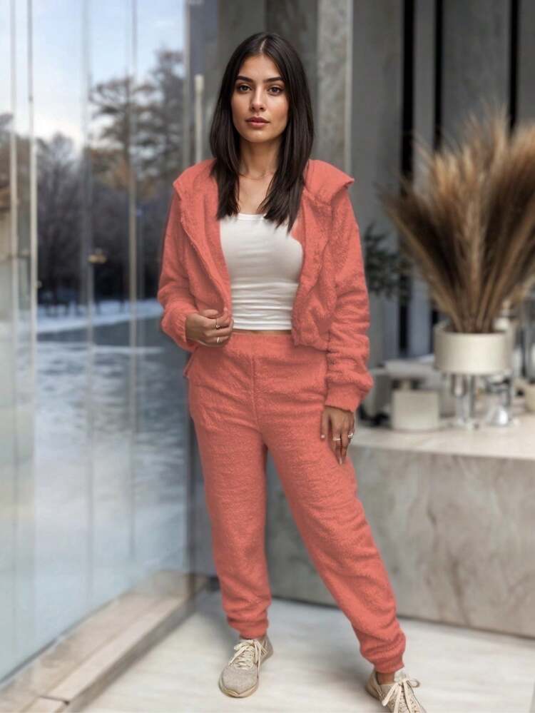 Women Two-Piece Outfits - Salmon - View 1