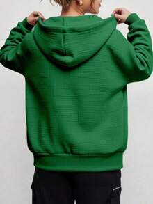 Sudadera Para Mujer Casual Moderna Dama Hoodie Con Capucha Ligera Premium Cierre - Verde - Ver 3