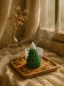 1 Peça Molde de Silicone de Árvore de Natal Mini Base, Adequado para Ceras Derretidas, Mini Decoração de Gesso, Artesanato em Resina e Argila Artesanal, Aplicável para Atmosfera de Natal, Decoração de Mesa para Festa de Ano Novo, Fabricação de Presentes Criativos de Inverno, Compacto, Estável e Fácil de Desmoldar. - Branco - Visão 3