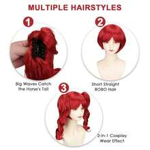 Halloween Scary Clown Red Wig Role Play Heat-Resistant Synthetic Fiber Wig Suitable For Halloween Role Play Circus Costume Party Has Been Taken Care Of And Is Comfortable To Wear