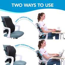 Waist Support Pillow - Birthday Gift For Ladies And Gentlemen, Ergonomic Back Support, With Breathable 3D Mesh Cover, Suitable For Office Chairs, Gaming Chairs, Cars, And Home Use (Black) - 黑色 - 查看 2