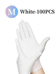 100/50/4PCS 无粉一次性丁腈手套，有 S、M、L 码可选，家用清洁手套、厨房、浴室、清洁、食品处理、纹身、美容、染发、宠物、美容院、清洁用品、纹身用品、家用小家电、多用途手套、沙龙必需品、厨房配件（黑色、蓝色、白色、浅粉色）（无盒）