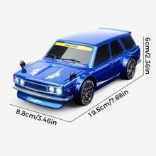 RC Driftbil, fjärrstyrt fordon i skala 1:24 med LED-lampor, 2,4 GHz 20 km/h 4WD höghastighets RC-bilar, driftande däck, racingsportleksak, presentidé för vuxna pojkar flickor och barn
