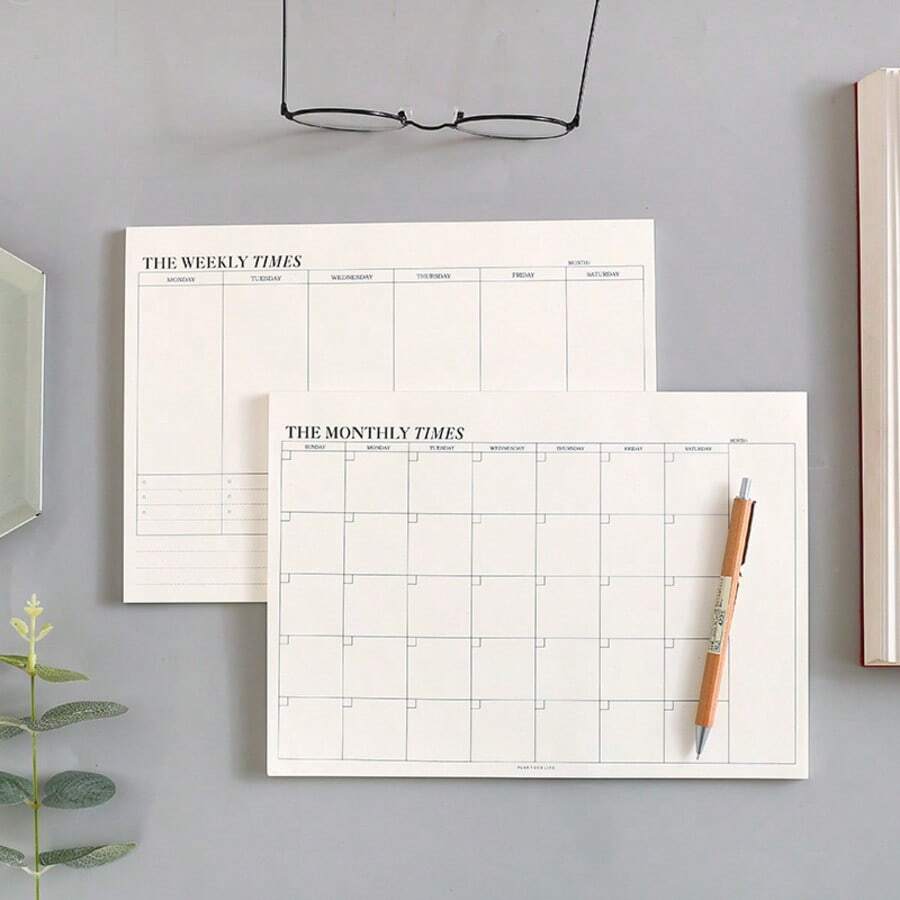 Student/Office Memo Pad, Minimalist Fresh Style Tear-Off Monthly Planner, Work Week Daily Schedule Notebook - Tear-away Planner Notebook - View 1