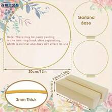 12 pezzi di centrotavola in metallo dorato/argentato per tavolo da pranzo, corona argentata con supporto in legno - cerchio fai-da-te, per decorazioni di matrimoni, feste e compleanni