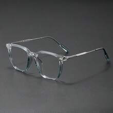 1 par de gafas de hombre con montura metálica cuadrada y de estilo retro moderno, multicolor, adecuadas para computadora, oficina, decoración, estudio de estudiantes, lectura, anti-luz de teléfono, reuniones de negocios, correr, juegos y conducir