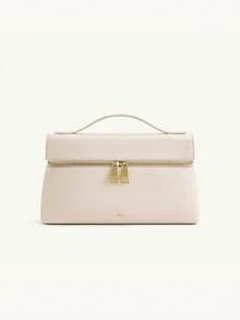 Summer Beach Travel Y2K Commuter One Shoulder Diagonal Lunch Box Bag, Elegant Silky Leather Shoulder Bag, All-New Lightweight Multipurpose Tote Bag For Women, Elegant For Work, Travel, And Business, Large Capacity Cosmetic Storage - trắng - Xem 5