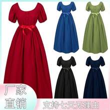 Bridgerton Cosplay Costume Retro Regency Dress High Waist Ball Gown Victorian Tea Dress Stage Costume - 2023041703紅色 - 查看 3