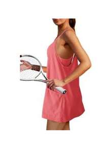 Women's Maternity 2 Piece Outfits Solid Dress Built-In Shorts Pregnancy Loungewear Mama Clothes - Red - View 3