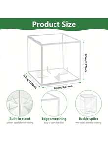 1pc Baseball Display Case, 1 Pack, UV-Protected Sports Collectible Baseball Stand Acrylic Cube Souvenir Display Case, Official Baseball Autographed Display Case, Fits Official Size Baseball, Baseball Not Included,Merry Christmas,Christmas ,Xmas - Multicolor - View 8