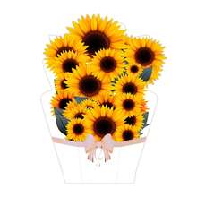 Aimall 1 Pack Paper Flower Pop Up Cards, Flower Bouquet Card Popup 3D Greeting Cards For Mother's Day, Graduation, Anniversary, Birthday, Congratulations, Get Well, Home Decor, With Envelope And Note