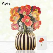 Aimall 1 Pack Paper Flower Pop Up Cards, Flower Bouquet Card Popup 3D Greeting Cards For Mother's Day, Graduation, Anniversary, Birthday, Congratulations, Get Well, Home Decor, With Envelope And Note