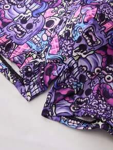 1 Piece Set Of Men's Shorts, Halloween Skull Pattern, Soft And Skin-Friendly Fashionable Men's Underwear, Men's Boxing Shorts