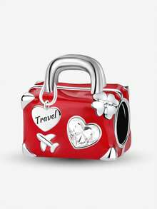 1PC 925 Sterling Silver Red Series Fashion Beads Fit For Women Bracelets Bangles DIY Jewelry Making And Daily Outfit Matching Jewelry Decoration For Girls