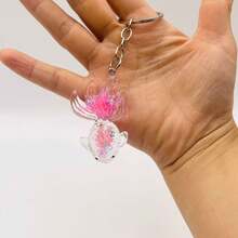 Multicolor Transparent Crystal Goldfish Keychain, Fashionable And Versatile Small Pendant - Multicolor - View 20
