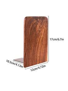 1pc Sturdy Wooden Bookends, Heavy Duty Non-Slip Book Organizers, Decorative Bookend Holders For Home Office, Library