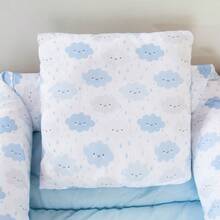 Kit Ninho Redutor + Almofada Amamentação Nuvem Azul - Azul - Visão 4