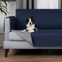 Sofa Cover Protector 2 Views (Reversible) Soft Washable - Gray/Blue - View 2
