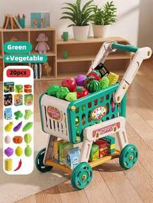 1pcs Boys And Girls Game Toy Shopping Cart, Walker, Double Storage, Large Capacity, Preferred Material, Exercise Children's Shopping Ability, Experience The Joy Of Shopping, Simple Assembly Suitable For Playing House, Holiday Birthday Party Gifts, Christmas And Halloween Ideal Gifts - 彩色 - 查看 5