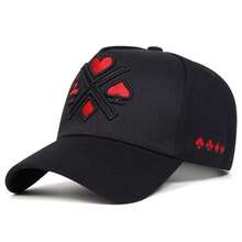 1Piece Men Poker Embroidered Patchwork Five-Sided Baseball Cap Outdoor Adjustable Sunscreen Leisure Hat Spring Autumn Travel Tourism Beach Vacation - 彩色 - 查看 11