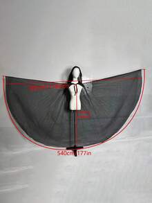 1pc Bride Shawl Halloween Party Cloak Ghost Bride Shawl Witch Vampire Cosplay Game Hooded Cape Horror Party Festival Costume Props Ideal Choice(300*150cm/118*59in)