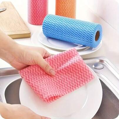 Wiederverwendbare ölfreie Küchentucher, aufrollbare Papierhandtuch-Putzlappen, Scheuerschwämme, Wohnmobil-Küchenutensilien, doppelt verwendbare nasse und trockene Putzlappen