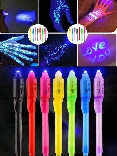 30 Sets Of Random-Color Glowing Magic Invisible Fluorescent Pen Lights, Mysterious Information Magic Pens, Christmas Gift Box Fillers, Birthday Gifts