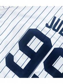 Men's #99 New York Baseball Jersey Classic Judge Shirt Embroidered Design White Blue Striped Shorts Sleeve Baseball Fans Gift S-2XL - White - View 3