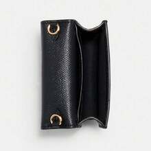 Coach Mini Wallet On A Chain In Metallic Crossgrain Leather Ladies Small Bag And Purses For Women Lightweight Purse, Mini Bag,Gift For Women,Nice Choice For 2026 Mother's Day Gift - màu đen - Xem 8