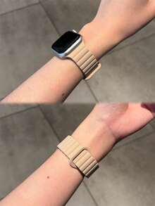 1pc Unisex Silicone Magnetic Watch Band, Compatible With Apple Watch 42mm, 38mm, 40mm, 41mm, 44mm, 45mm, 46mm, 49mm, Fashionable Smart Watch Replacement Strap, Suitable For Ultra2, Ultra SE2, SE 11, 10, 9, 8, 7, 6, 5, 4, 3, 2, 1 Series, Can Be Used As Student Back-To-School Gift