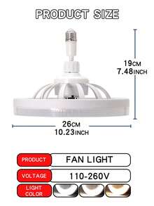 10.23-Inch LED Fan Light, 5 Blades, 360° Flexible Rotation, With Remote Control And Aroma Function, Comes With Fragrance, Upgraded Crystal Cover, Adjustable Color Temperature, Brightness, Wind Speed, Timer Function, Suitable For Bedroom, Living Room, Study, Store And Other Spaces