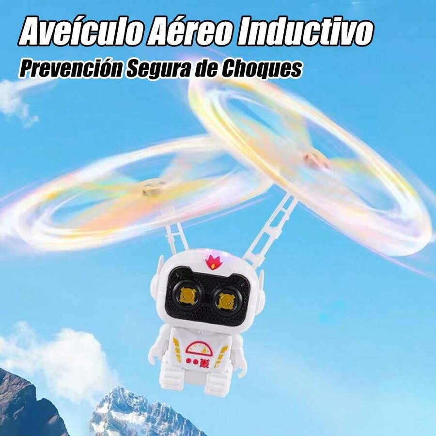 Avión de inducción,juguete de vuelo flotante de astronauta con inductividad, funciones de rotación y hovering, y luces LED. Es un juguete para niños y niñas, y un regalo ideal para fomentar la diversión y la interacción.