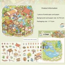 1 peça/6 peças Adesivos Criativos de Paisagem 3D, Decalques de Cena Temática