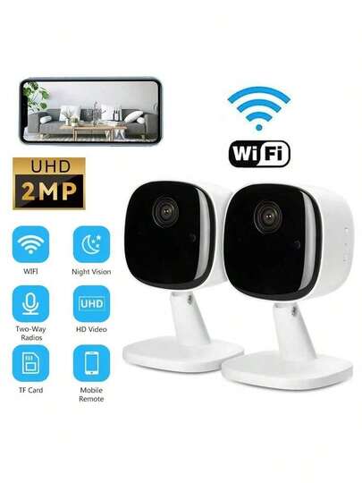 High Definition WiFi Slimme Home Security Camera Voice Intercom, Night Vision, Motion Alarm APP Viewing USB Power Indoor/Outdoor Monitoring System, System Stylish Wit Small