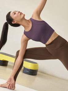 运动文胸 - 固定减震瑜伽背心，女士跑步训练健身文胸（春季款） - 紫色 - 查看 7