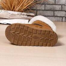 2025 botas de nieve cálidas de felpa de invierno para mujer, nuevos zapatos de algodón versátiles de moda de felpa con suela gruesa, botas cómodas y simples - Negro - Ver 4