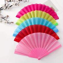 10 Color Folding Fans, Small Folding Fans Chinese Folding Fans For Weddings, Gifts, DIY, Dance, Home Decoration Decorative Folding Fans (10 Colors) Dance Folding Fans Morning Exercise Square Dance Props Foldable Solid Color Tai Chi Kung Fu Hand Fan - hỗn hợp màu sắc-10 CÁI - Xem 3
