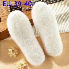 1 Pair Winter Warm Insole, Warm And Breathable Lining Shoe Insole, Warm Boot Insole, Fluffy Insole, Slipper Insole, Comfortable Thick Plush Shoe Pad - White - View 11