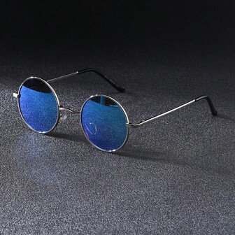 Fashionable Retro Round Frame Fashion Glasses, Unisex, Suitable For Party, Vacation, Driving, Outdoor Sports, Ideal Gift, Top Choice For Trendsetters