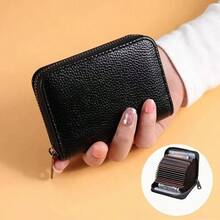 11-18Card Business Card Holder Wallet Multi Card Holder Coin Purse Multi-Card Card Organizer For Men And Ladies For Daily Shopping School Trips Storage Credit Cards RFID Blocking (Black) For Women Card Wallet - Black - View 3