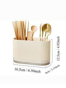 1pc Multi-Function Kitchen Utensil Rack, Wall-Mounted Or Freestanding Cutlery Holder, Plastic Lightweight Caddy, Kitchen Storage Accessory Kitchen Items Kitchen Accessories Kitchen Tools - Multicolor - View 4