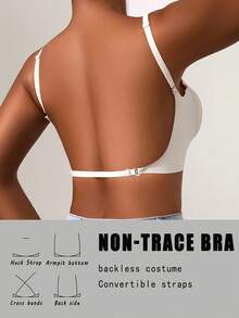 1pc Women's Sexy Backless Strapless Bra - Seamless Non-Transparent Cups, Adjustable Shoulder Straps, Thin Profile For Wedding, Formal, Evening Dresses - No Underwire Needed, Bridal Lingerie & Special Occasion Bras, Evening Wear Support, Modern Bra Design, Comfortable Fit Bra - trắng - Xem 2