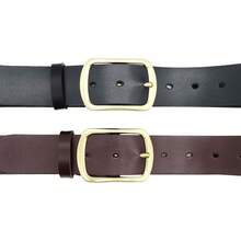 1 Piece Of Men's Alloy Japanese Buckle Antique Belt, Men's Soft Leather Youth Perforated Copper Needle Buckle