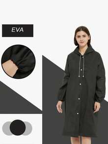 Extra Long Rain Ponchos For Adults - EVA Rain Coats Waterproof Unisex Rain Jacket With Drawstring Hood