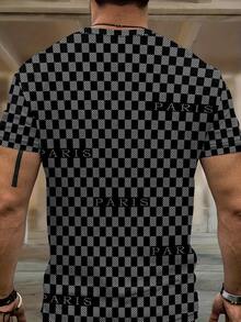 Men's Casual Versatile Round Neck Short Sleeve T-Shirt And Pants Set - Multicolor - View 4