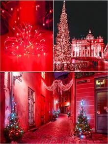 50/100/150/200/300 Luces de Navidad solares LED, 8 modos - Luces de hadas resistentes al agua IP65 | Luces de jardín, ideales para jardín, patio, casa, fiesta, vacaciones, boda y decoración navideña - Cadena de luces LED solares - Ver 11
