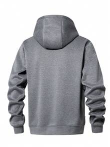 1 pezzo Giacca con cappuccio e chiusura lampo da uomo con tasche, felpa foderata in pile spessa, giacca casual sportiva da esterno adatta per escursionismo, jogging, attività sportive